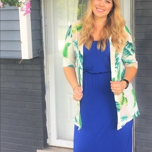 Tropical print kimono